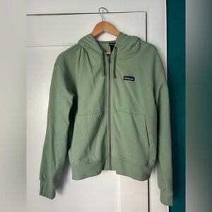 Patagonia Light Sage Green Zip Hoodie